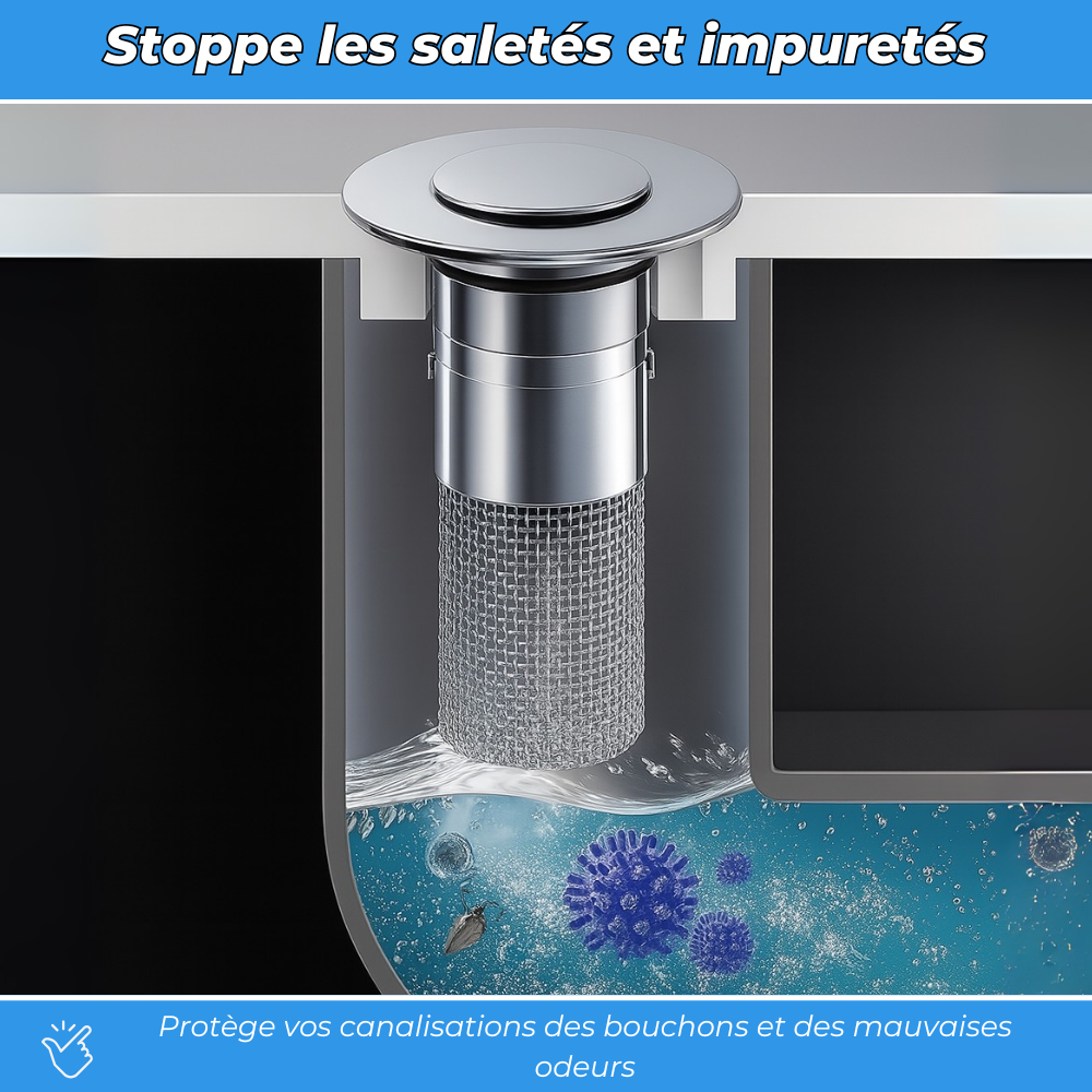 Bouchon de lavabo avec panier filtre