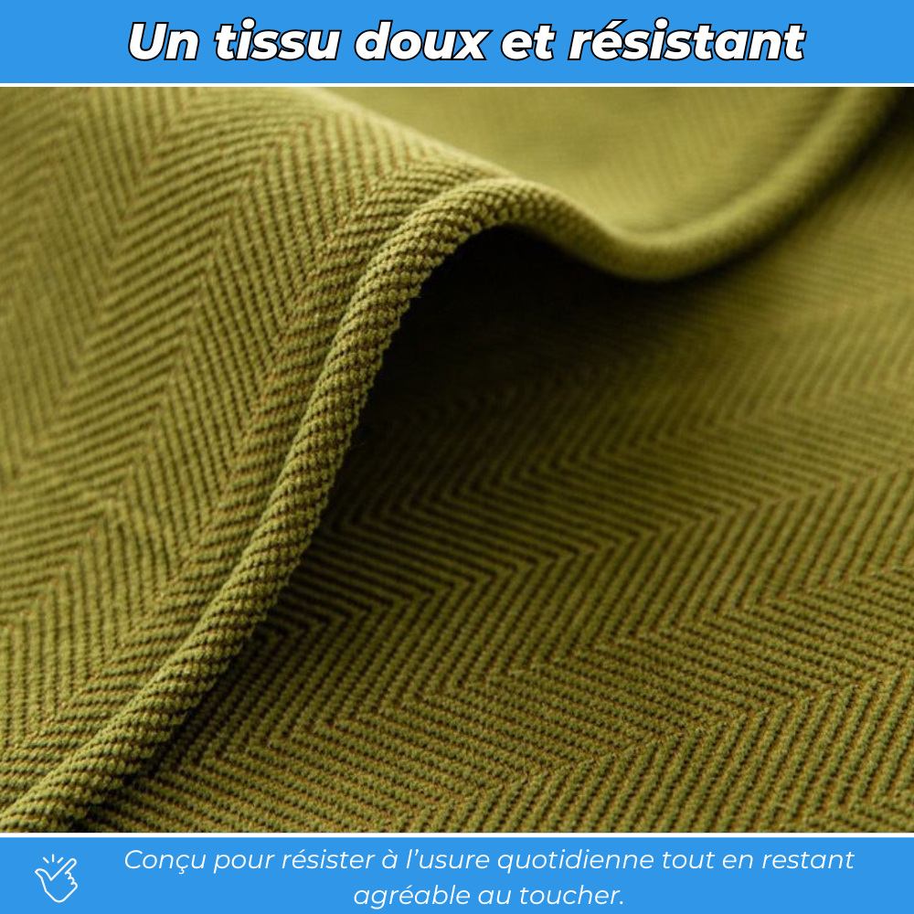 Couvre-canapé premium en chenille tissée chevron