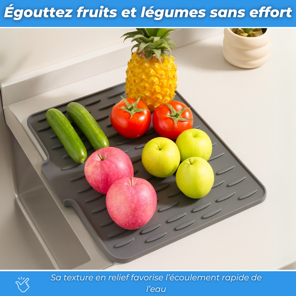 Tapis de séchage de vaisselle antidérapant en silicone