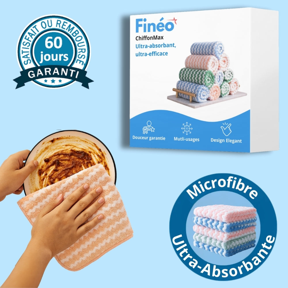 ChiffonMax | Chiffon Anti-trace et Anti-calcaire, Ultra-absorbant